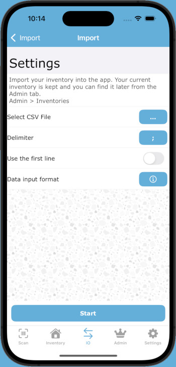 Inventory import of Inventory with Barcode